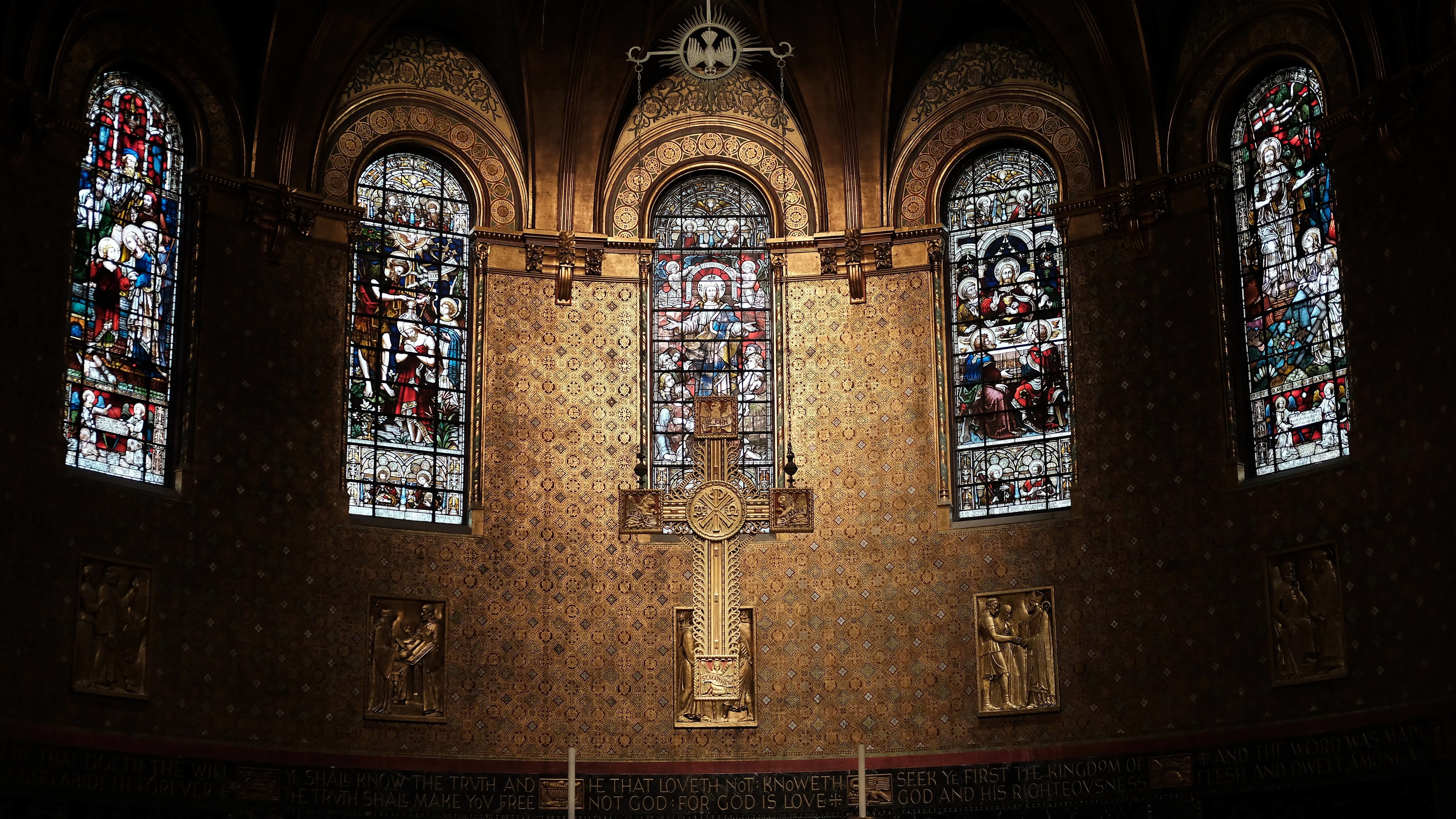 Stained Glass Windows in a Church